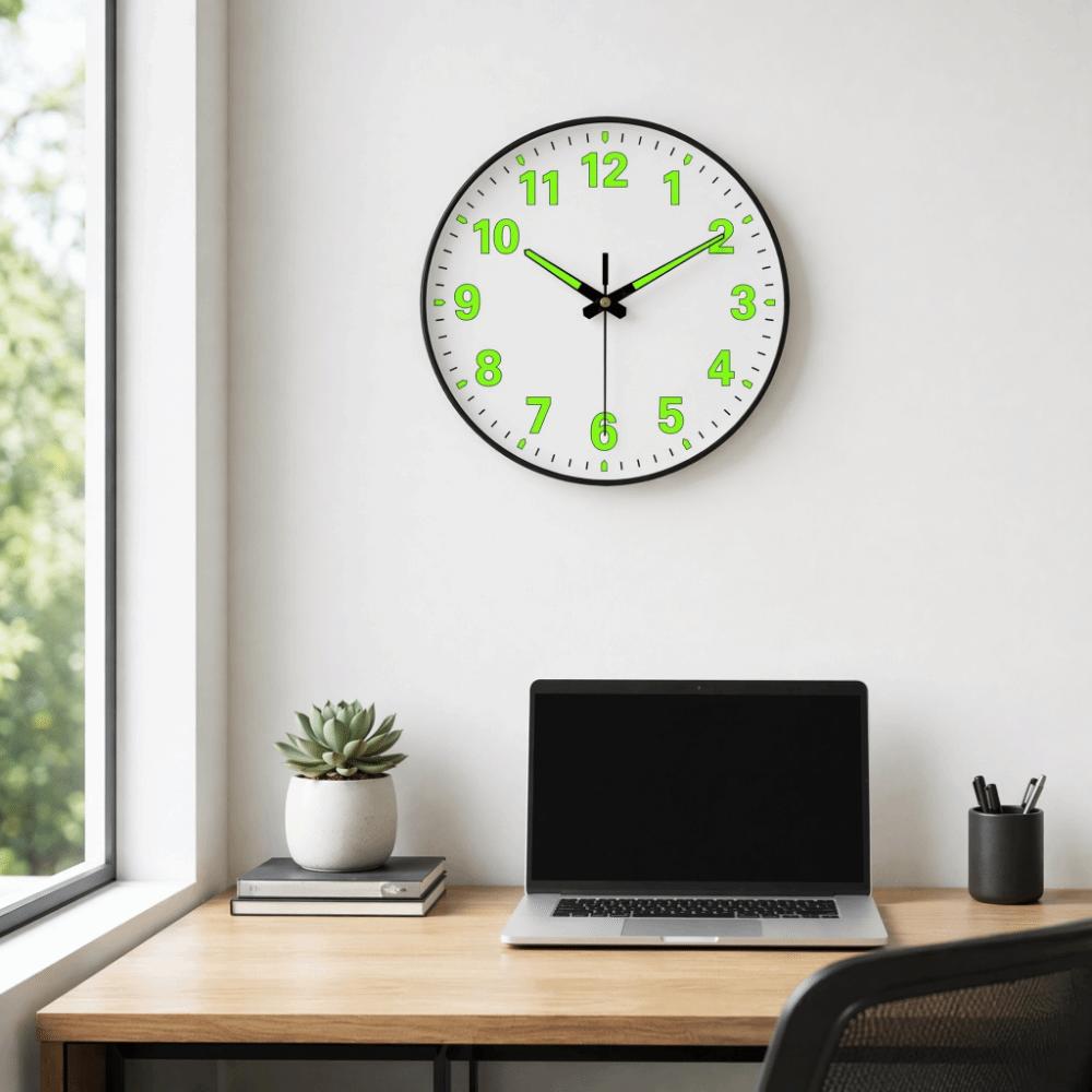 8 Inch Luminous Wall Clock Silent Quartz Wall Clock Minimalist Glowing Hanging Clock  Dorm