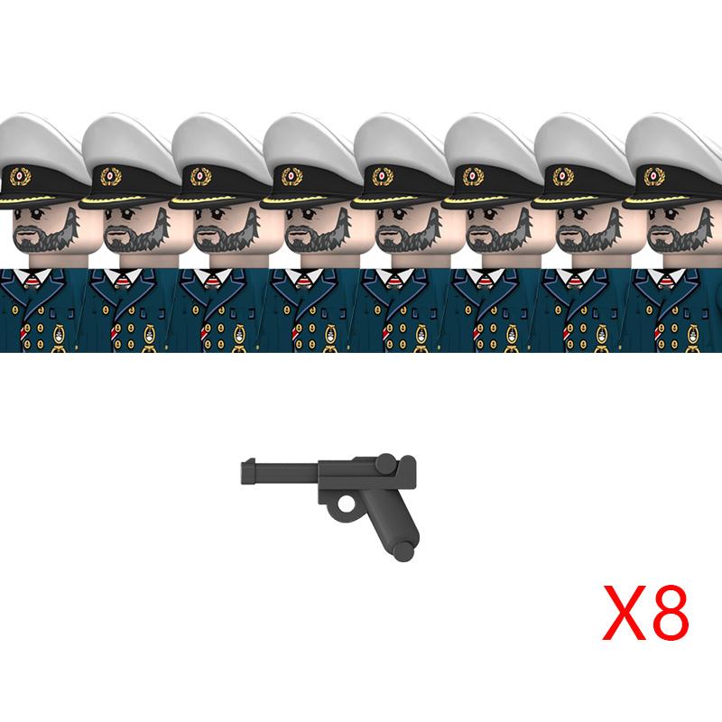 WW2 Military Navy Series Soldier Figures Building Blocks Navy Warrior Bricks Toys Gifts