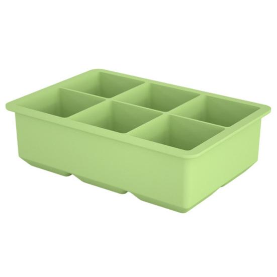 Large Ice Cube Tray with Silicone Ice Ball Lid Food-Grade Mold Stackable Easy-Release Non-stick Ice Cube зелёный