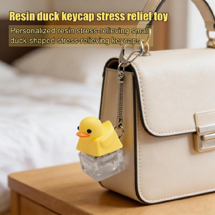 Kachna kvákající Pryskyřice Klíčenka Klíčenka Kachna Kvakající Hračka Pro Klávesnice Přizpůsobení Uvolňovač Stresu Dárek