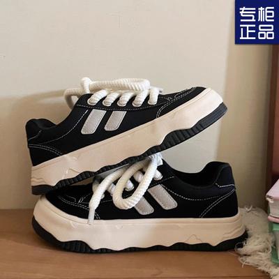 Mango Head Platform Canvas Shoes Women's Niche Design Sense Retro Casual Board Shoes Spring New Ins Small