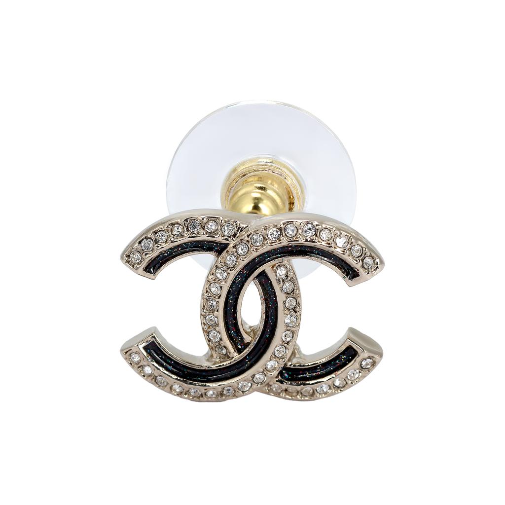 Chanel 25B Autumn Winter Floral Engraved Earrings Unisex Earrings Silver AB-25B-078
