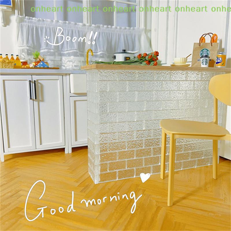 [C]20Pcs Dollhouse Mini Crystal Clear Bricks Water Ripple Crystal Glass Bricks Model Dollhouse Micro Scene Construction Props