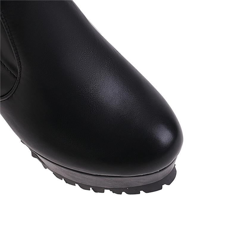 Women's high-heeled boots sexy European and American style fine-heeled waterproof table solid color large-size knee boots