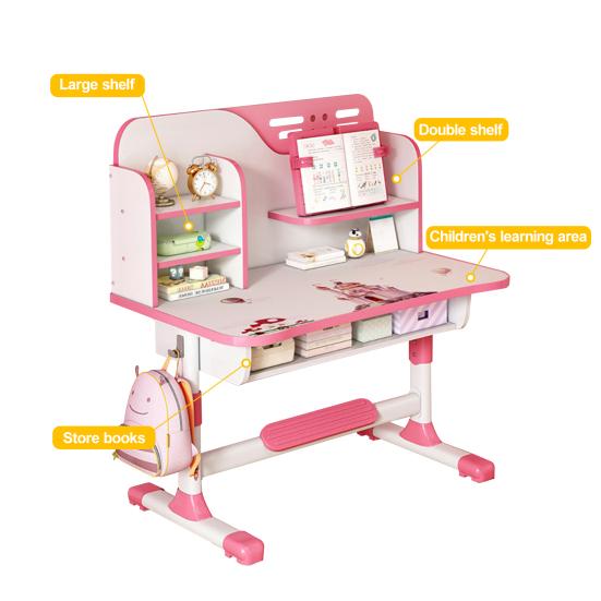 Ergonomic Desk Chair 2Pcs/Set Premium Kids Study Set, Height Adjustable Children School Table Set with Astronaut Pattern, Large Writing Board,