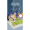 Wooden Clock Model Teaching Aid Learning Clocks with Cards Kindergartner Toy for Game Interaction Time Cogn