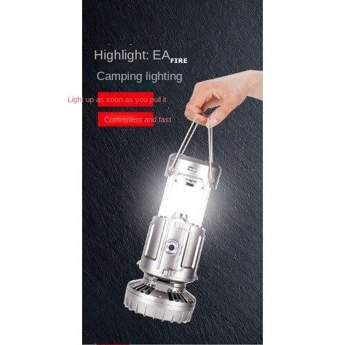 Solar LED horse lamp portable light outdoor tent light USB new electric fan camping light