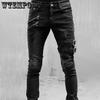 Europe and the United States biker personality elastic small leg jeans