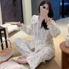 Autumn and winter velvet pajamas women's island velvet cute suit doll collar girl style cartoon student furry loungewear