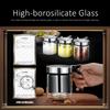 LFGB Certification High-borosilicate Glass Seasoning Jar Ultra Hard Fall Resistant Condiment Container Salt Pigs Sugar Server