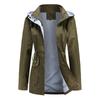 Neue Windjacke für Damen mit abnehmbarer Kapuze für Herbst und Winter in großen Größen