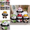 Lovable Tiny Plush Panda Backpack Keychain Colorful Cute Stuffed Toy Charm