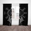 2pcs- Mysterious black totem polyester curtains, pole bag curtains 42 * 84, bedroom, living room, family room decoration