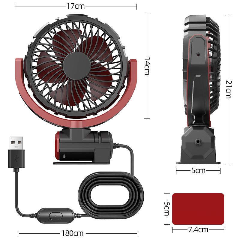 Summer New Household Double-head Fan, Adjustable Multi-function Electric Fan, Standing Cold Fan USB Cable Length about 1.8m