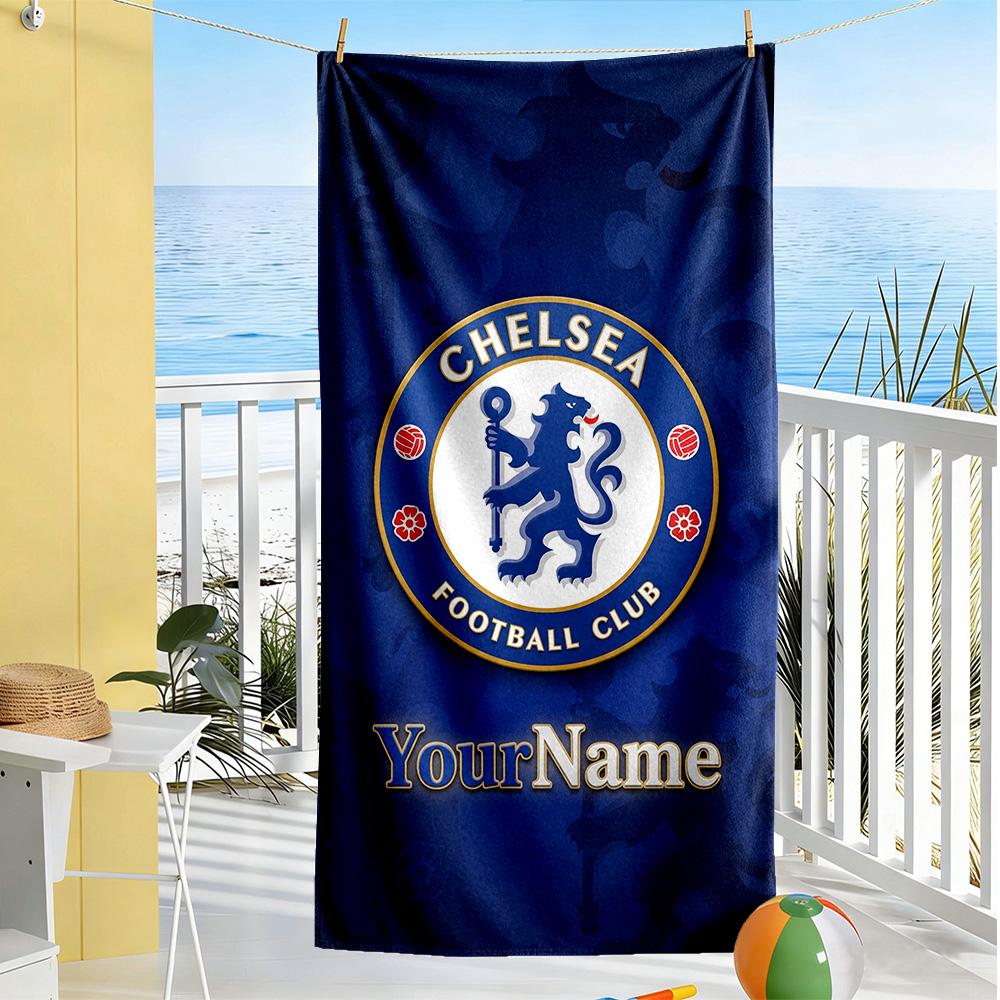 Chelsea Customize Text Beach Towel Soft Durable Quick-Dry Suitable for Sports Travel Swimming Yoga Bathroom Beach And Pool