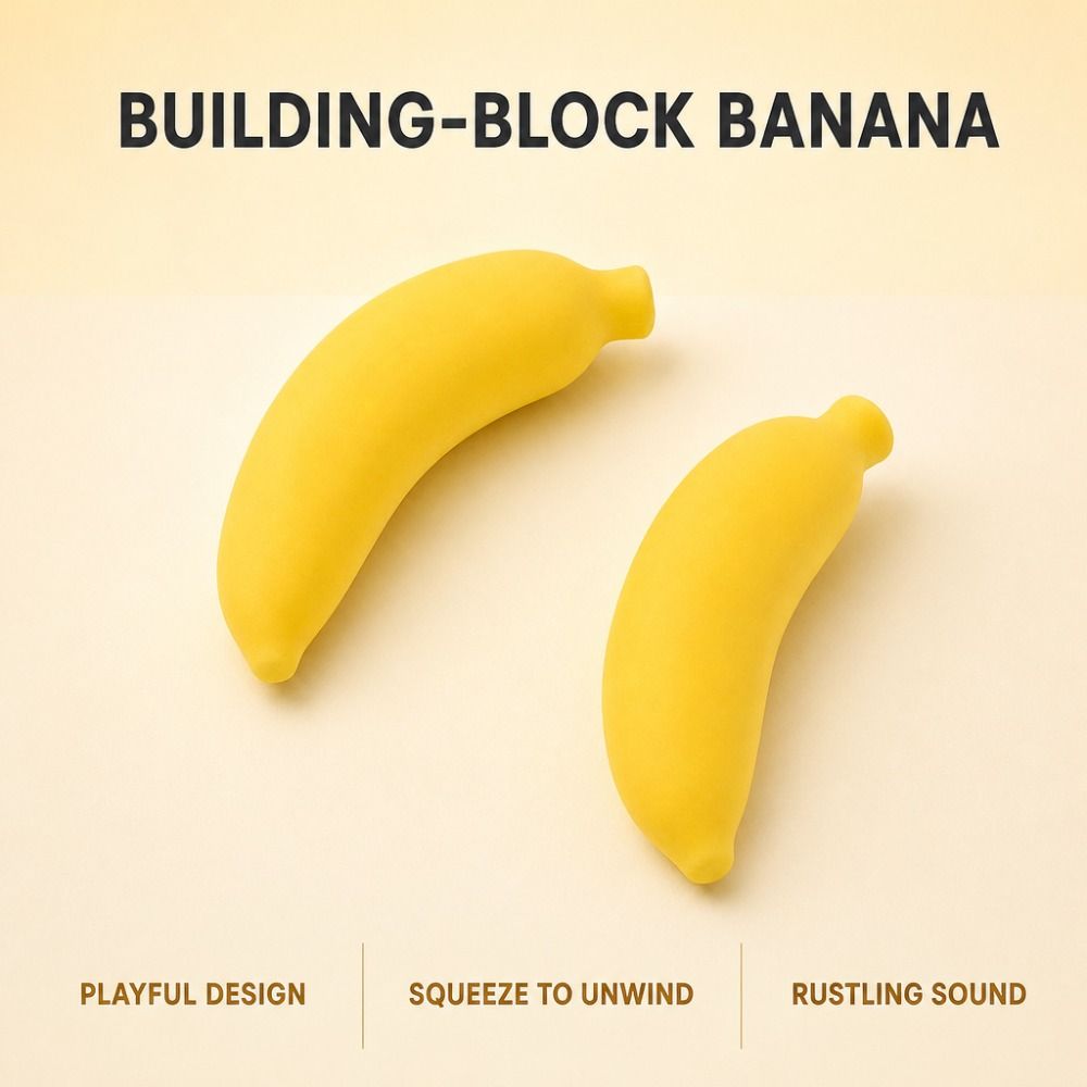 Building Blocks Slow Rebound Fidget Toy Sound Effects Banana Squishy Toy Office Desk Toy