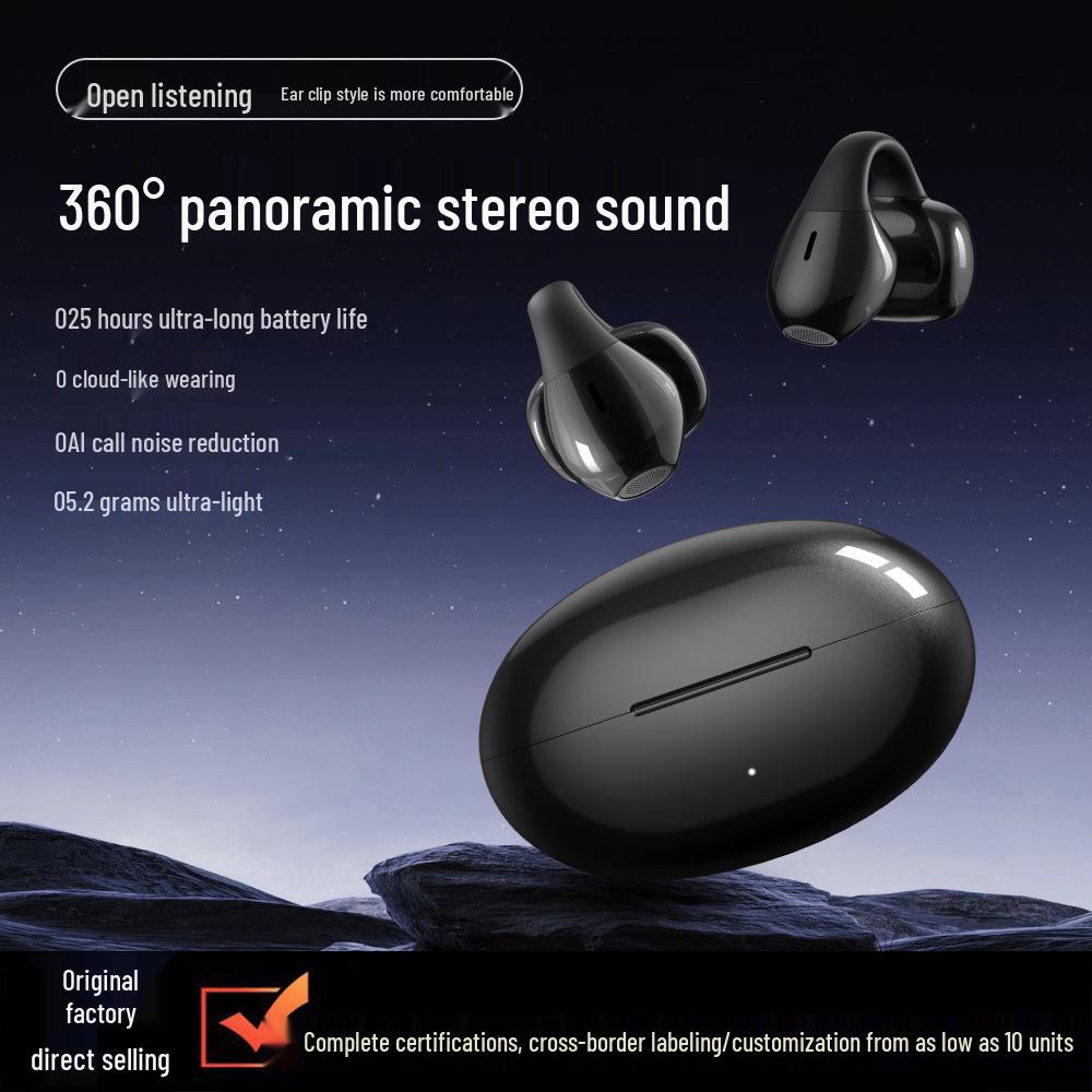 New TWS Open-ear Earclip-style Sports Bluetooth Headphones with AI Noise Cancellation
