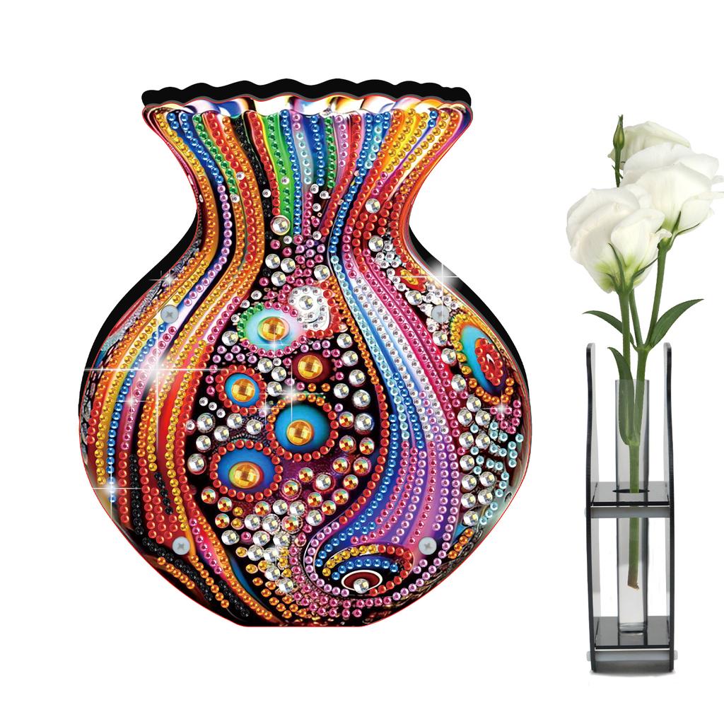 DIY Artistic Vase Desktop Diamond Art Kits Double Sided Drill Diamond Art Tabletop Painting Kit for Adults Home Office Decor