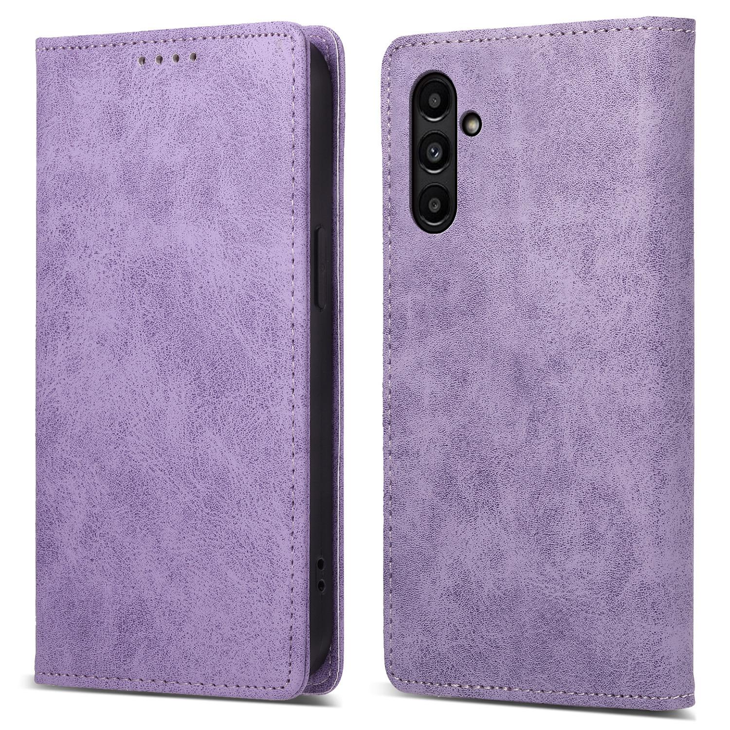 

DF-05 Stand Cover for Samsung Galaxy A15 4G Case RFID Blocking Leather Phone Wallet Shell Purple