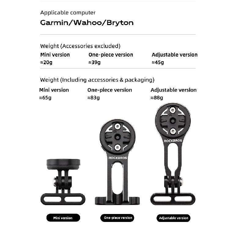 ROCKBROS Bicycle Computer Holder Bracket IGPSPORT Garmin Wahoo Computer Lightweight Aluminum Alloy Bracket Stem Adjustable Mount