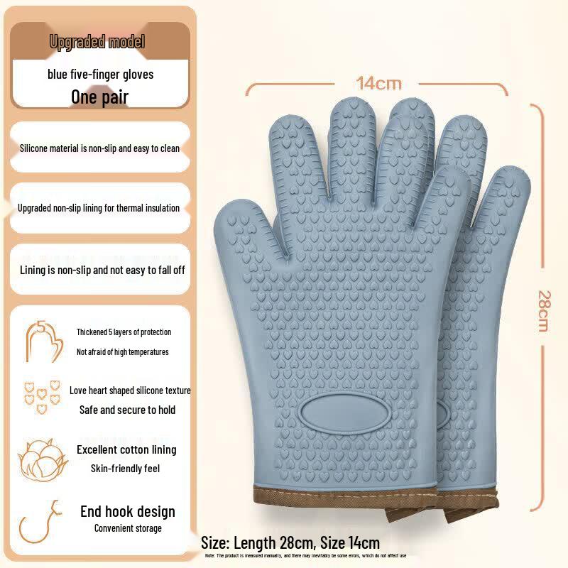 ZISIZ Silicone Heat Resistant Kitchen Gloves