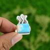 Natural Sleeping Beauty Turquoise Statement Ring Size 8.75 925 Silver