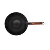 Debo 32cm Iron Wok & Frying Pan with Wooden Handle and Glass Lid