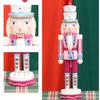 Classical Wood Cake Hat Nutcrackers Soldier 38cm Holiday Decorative Figurine for Mantle and Table Centerpieces Decors