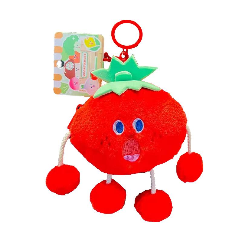 Screaming Veggies Plush Earphone Pouch: Fun Decompression Drawstring Bag & Cute Claw Machine Doll Gift