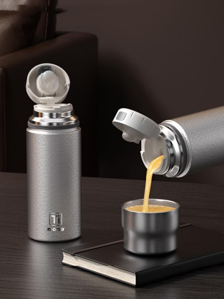 450ML Titanium Liner Vacuum Insulated Coffee Thermos Bottle With Hydrogen-rich Tea Infuser Thermos For Tea Thermal Travel Cup