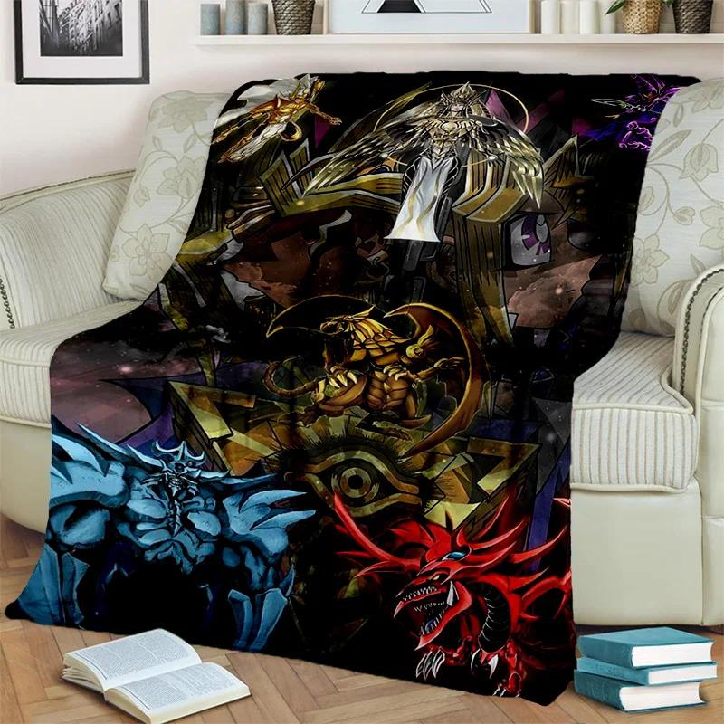 YuGiOh Monster Card Anime Cartoon Throw Blanket Soft Cozy Blanket for Bedroom Sofa Travel Office Picnic Kids Cover