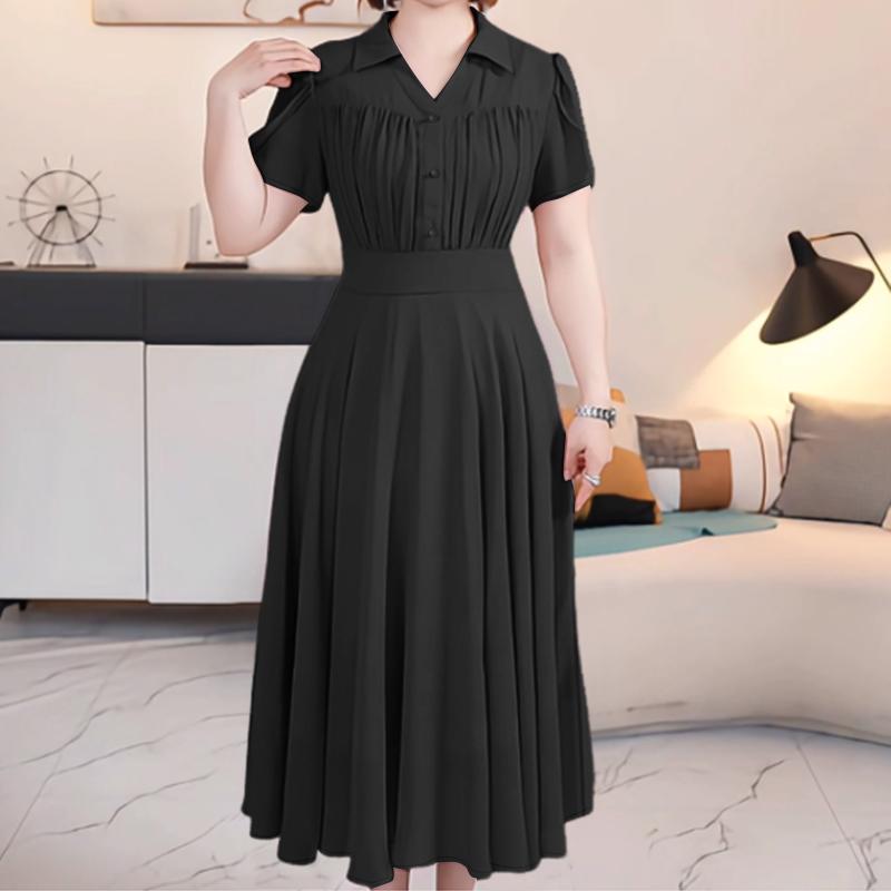 ZANZEA Lässiges Umlegekragen-Sommerkleid mit kurzen Ärmeln für Damen