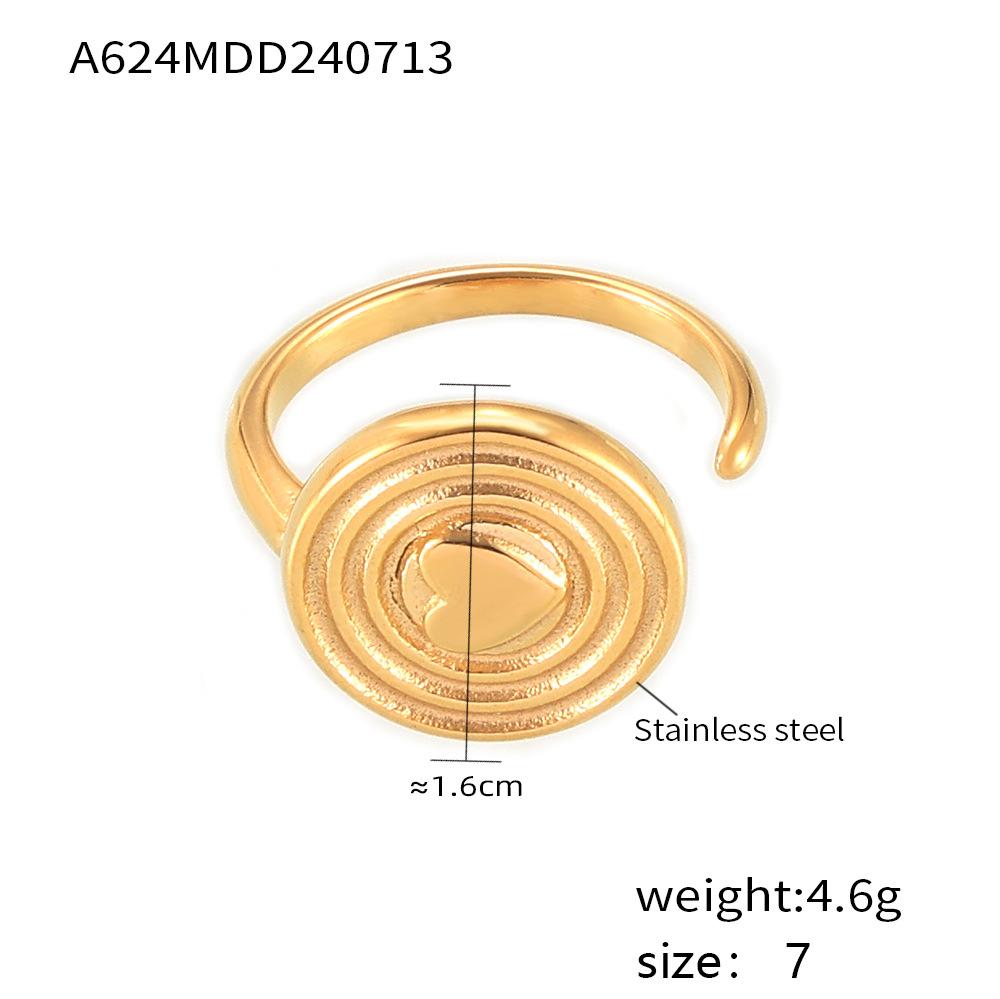 Love Hammer Ring Stainless Steel Plated 18K Gold Opening Retro Design Niche Temperament Jewelry