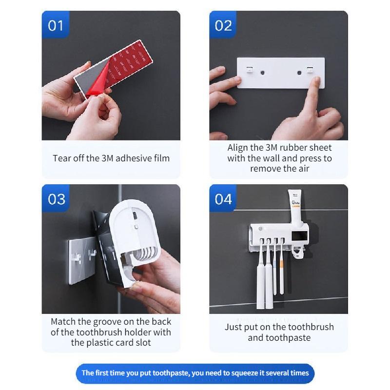 Light Energy Charging UV Toothbrush Disinfection Rack Automatic Toothpaste Squeezing Artifact Special Intelligent Bathroom Supplies