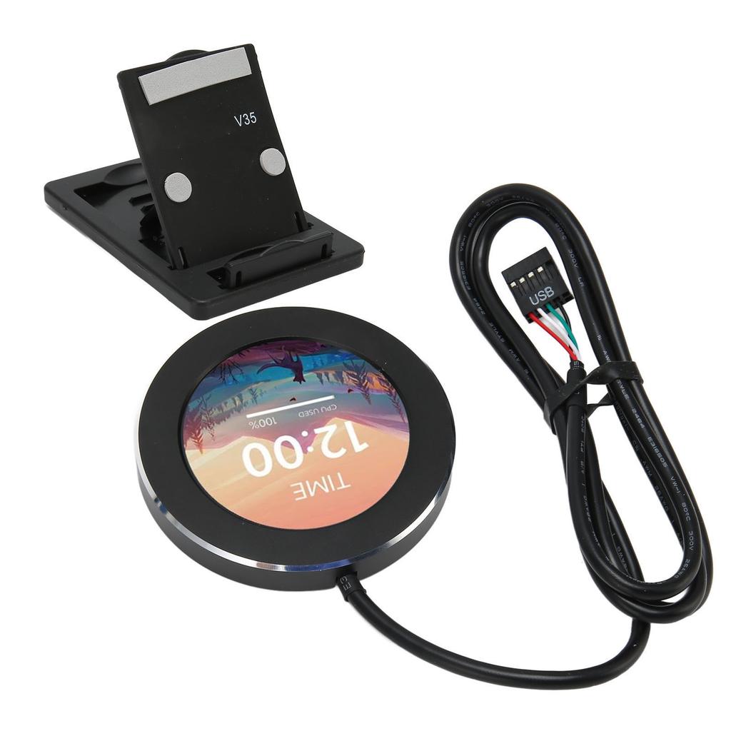 Liquid Cooler LCD Screen 2.1in IPS Round 480x480 Dimmable Multifunction Watercooler Screen for Desktop Chassis