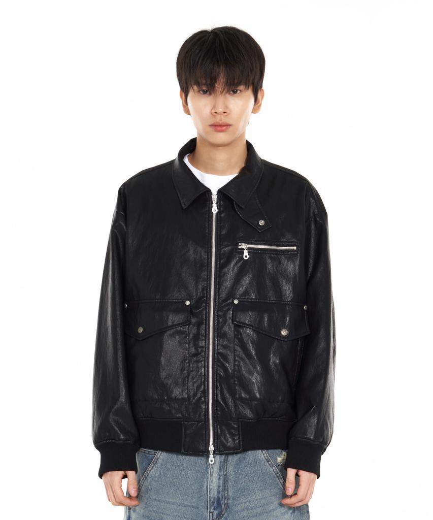 Idws Misty Leather Blouson Black