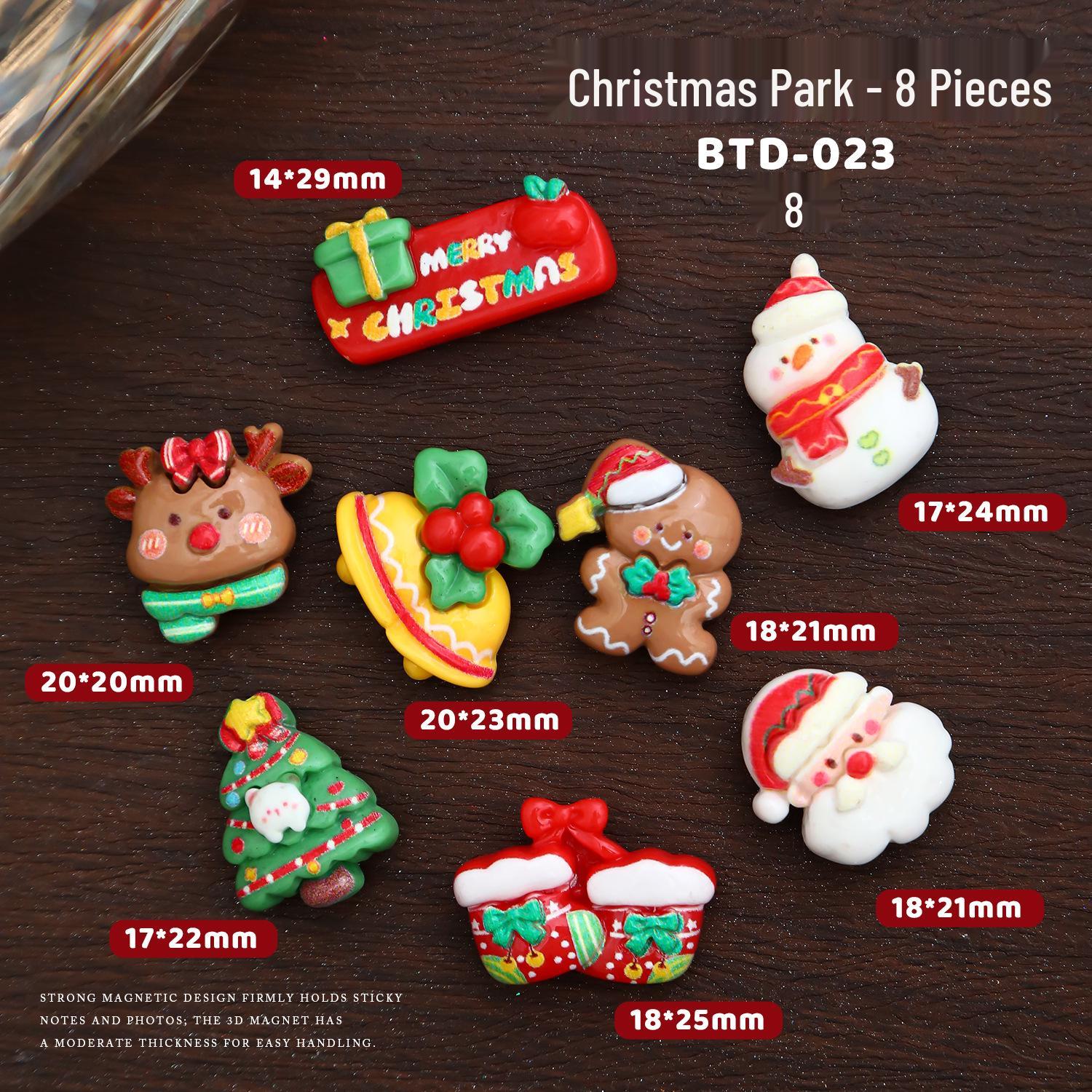 

3D Christmas Cartoon Magnetic Fridge Stickers: Elk, Wreath, and Snowman Home Decor.
