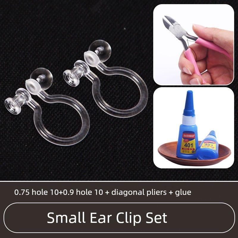

Конвертер клипс для ушей Невидимый Прозрачный Безболезненный Пуссеты Клипса для ушей Материал для DIY Смола без пирсинга Конвертер U-образной формы Ear clip Suit [ear clip + pliers + glue]]