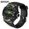 SANDA Men's Outdoor Sports Luminous Waterproof Dual Display Multifunctional Electronic Watch
