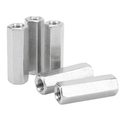 5 Stück Sechskant-Verbindungsmutter M12x1.75 L60mm 304 Edelstahl Sechskant-Verbindungsmuttern Gewindestangenverbinder