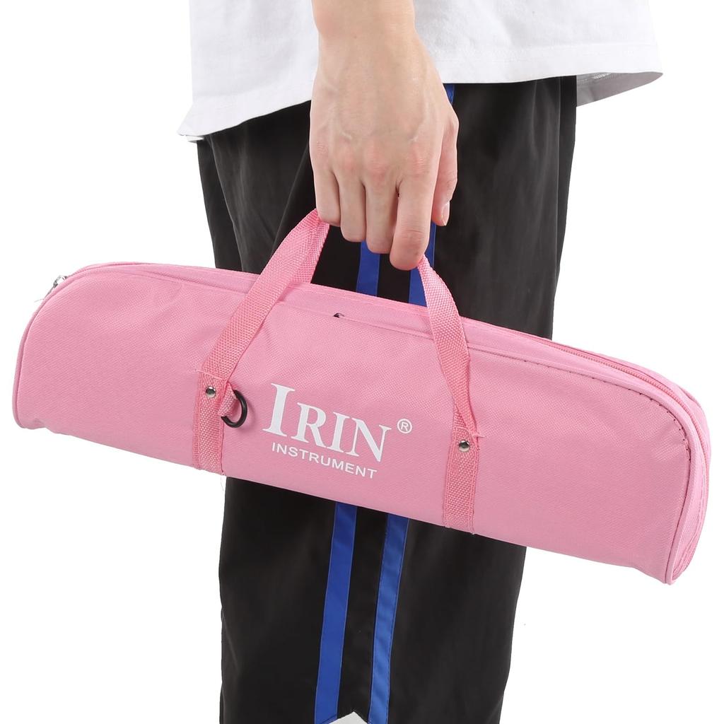 IRIN Melodic Cassette 32 Key Wind Instrument Pianica Melodica Piano Style Portable with Carrying Perfect for Beginners and Pink Bag, Practice,