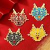 Vintage Dripping Oil Dragon Brooches For Women Men Chinese Zodiac Dragon Exquisite Animal Pins New Year Clothing Jewelry Gifts