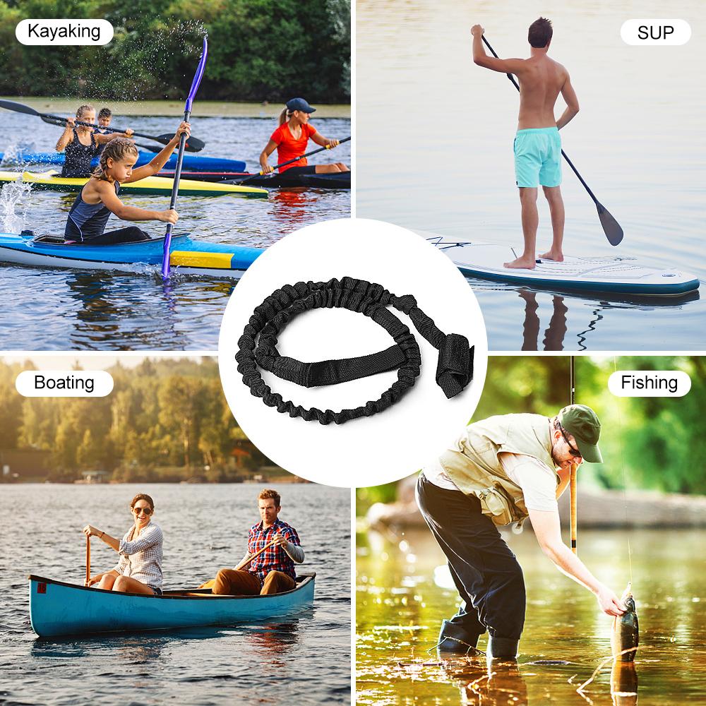 Buy Kayak Paddle Leash Elastic Safety Paddle And Rod Leash For Fishing