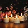 12PCS Rechargeable LED Tea Lights Candles with Remote, 3D Wick Flickering Flameless Votive Candles with 4/6H Timer, Warm White Electric Fake Candles
