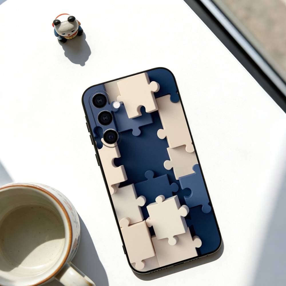 Puzzle Piece Phone Case For Samsung Galaxy A73,A72,A71,A70,A53,A52,A51,Others Soft Black Cover