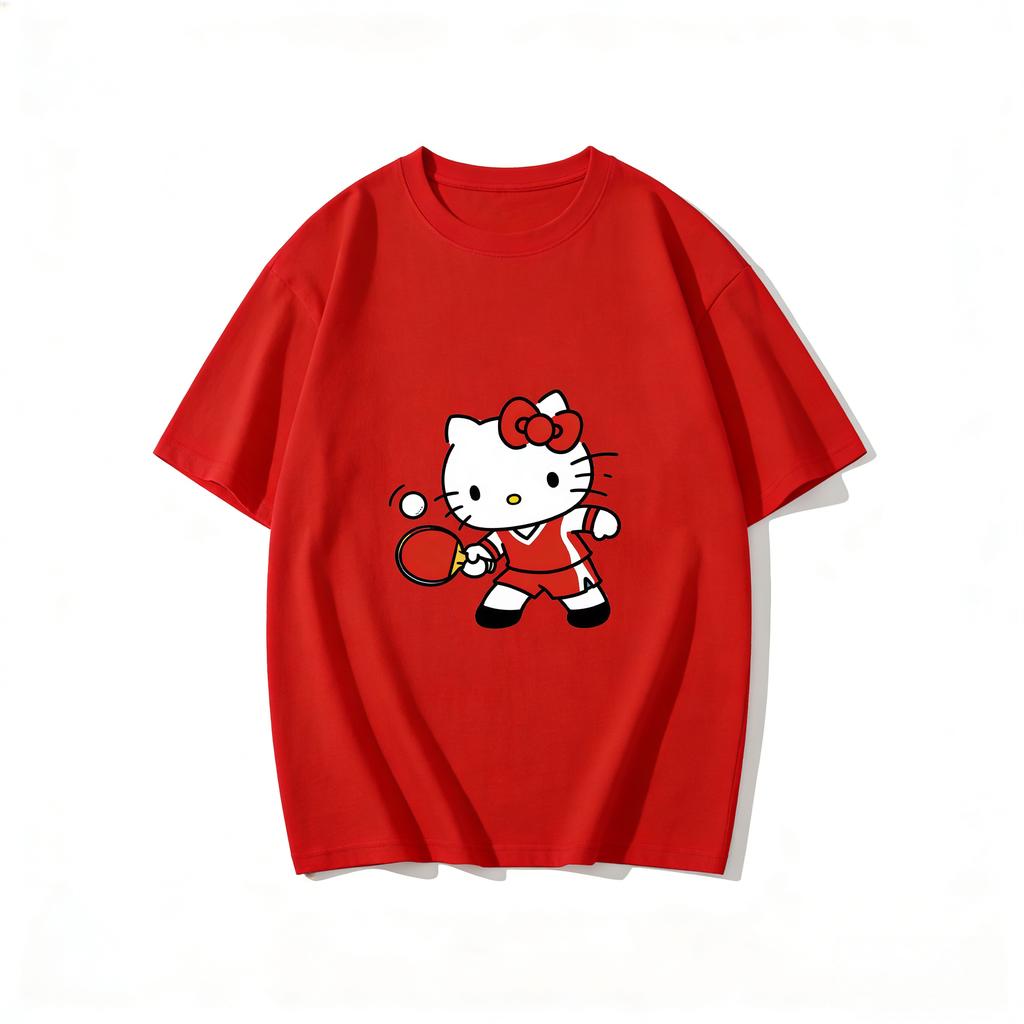 2026 Cartoon Printed Short Sleeve Womens Family Comfortable summer loosefitting Womens clothing