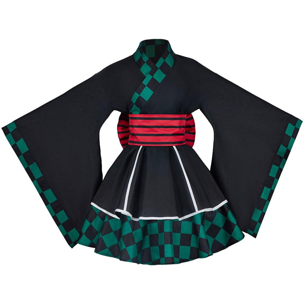 Japan Cartoon Comics Demon Slayer Cosplay Outfit Maid Dress Halloween Cosplay Kimono 0079