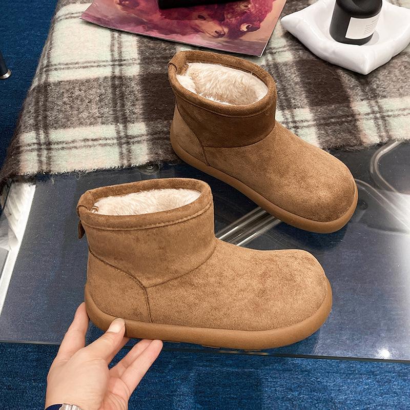 Thick-soled Snow Boots Women's New Winter Velvet Short Boots Non-slip Velvet Warm Bread Cotton Shoes