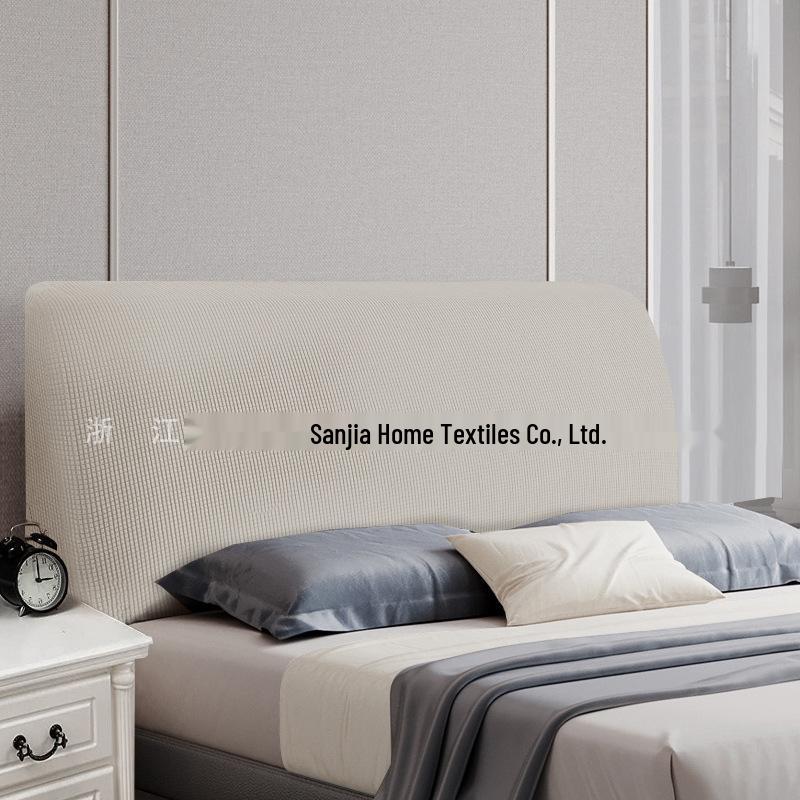 Nordic Style Elastic Bed Head Cover - Full, Removable, Washable, Solid Color, Soft, Dust-Proof Cover