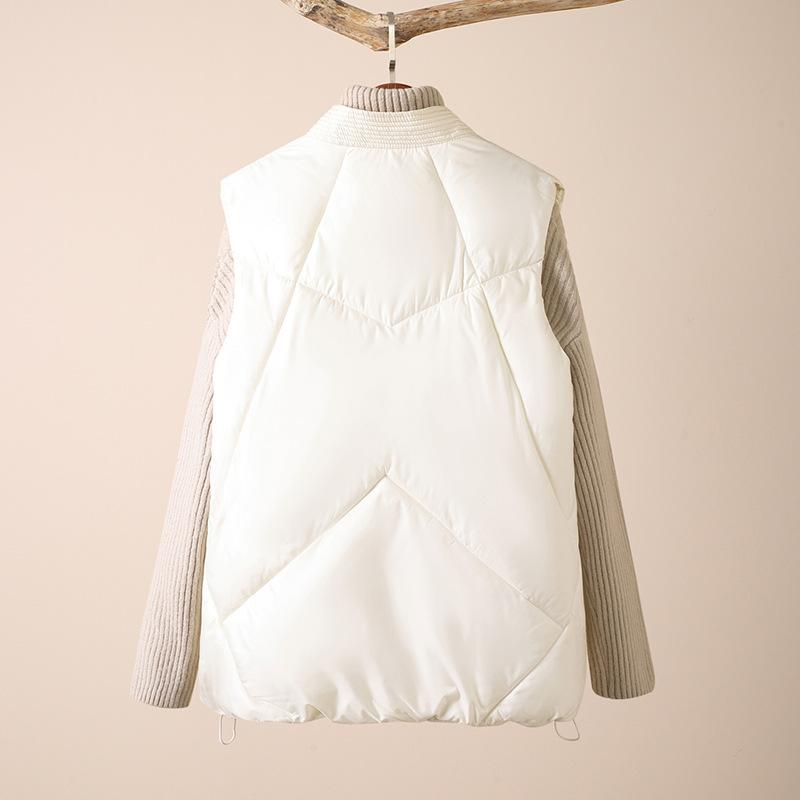 Down Winter Women's Vest Thicken V Neck Sleeveless Puffer Jacket Padded Warm Outerwear Women